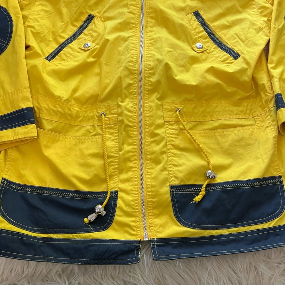 Vintage 90s Braetan Yellow Nautical Sailing Jacket Windbreaker Elbow Patch Men S - Picture 2 of 12